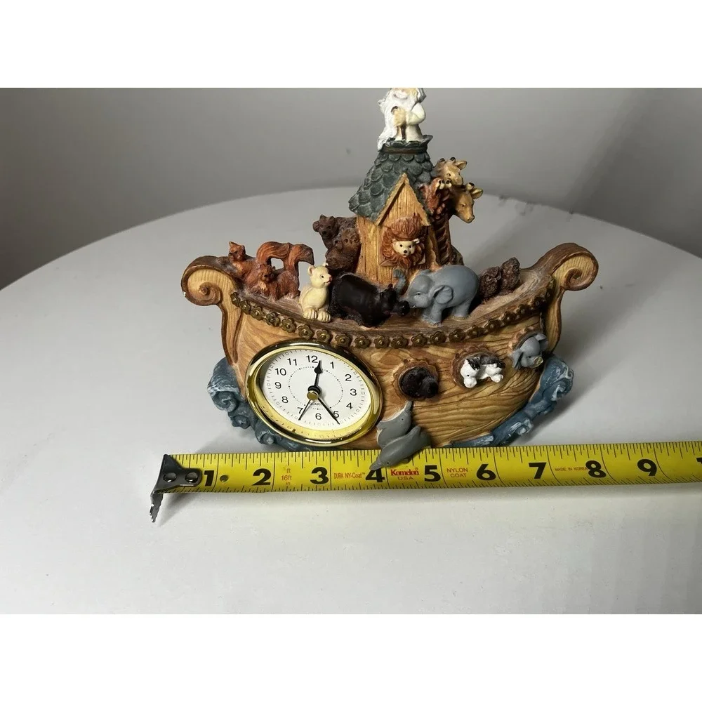 Vintage Noah's Ark Tabletop Clock Bible Story Animals Flood  *NOT TESTED*